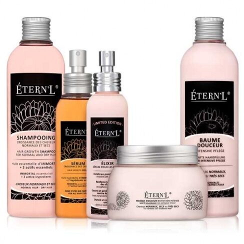 Setul complet Eternl: șampon, ser, balsam, mască  și elixir – tratament pentru creșterea părului